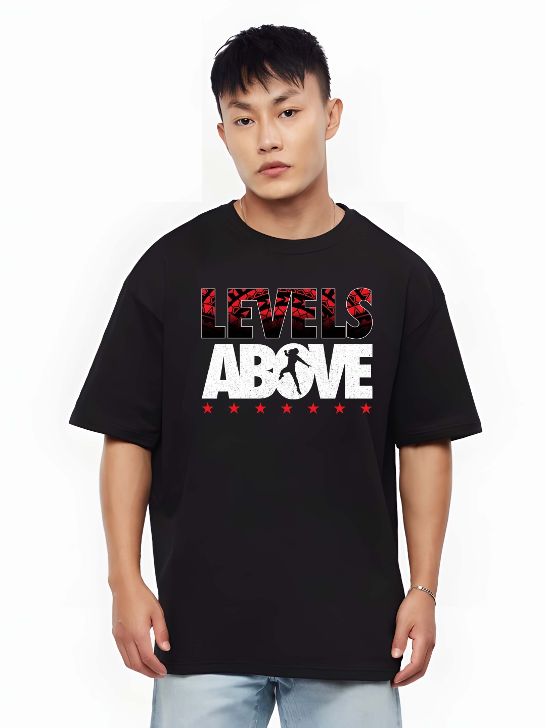 

BOWLIFESTYLE Men Drop-Shoulder Sleeves Pure Cotton T-shirt, Black