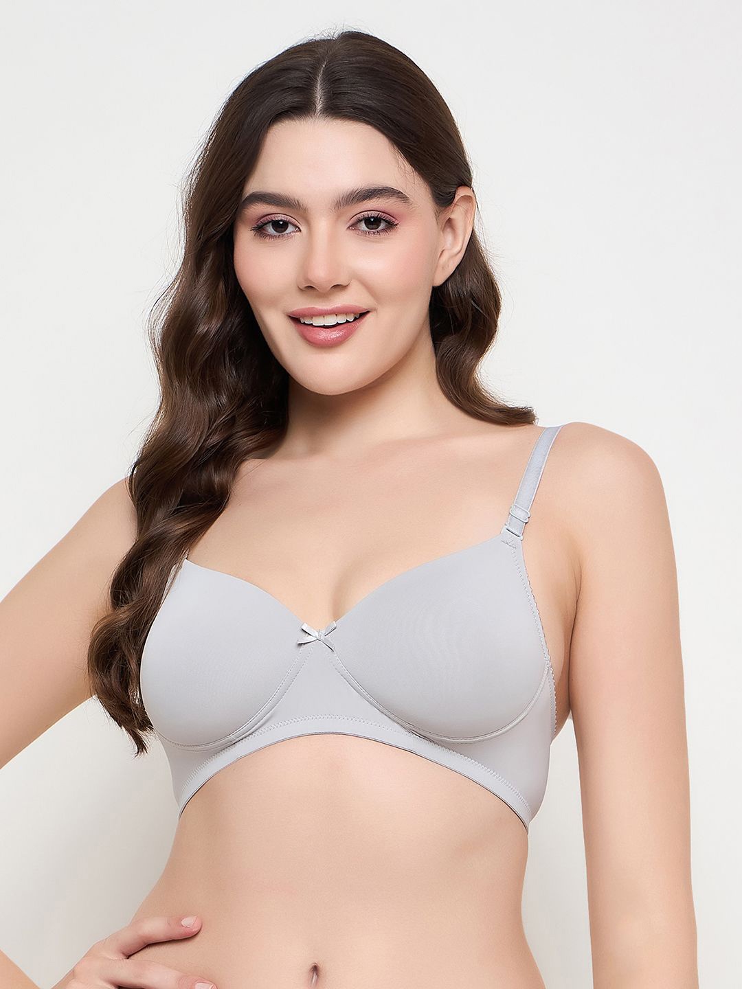 

Clovia Full Coverage Lightly Padded T-shirt Bra, Grey