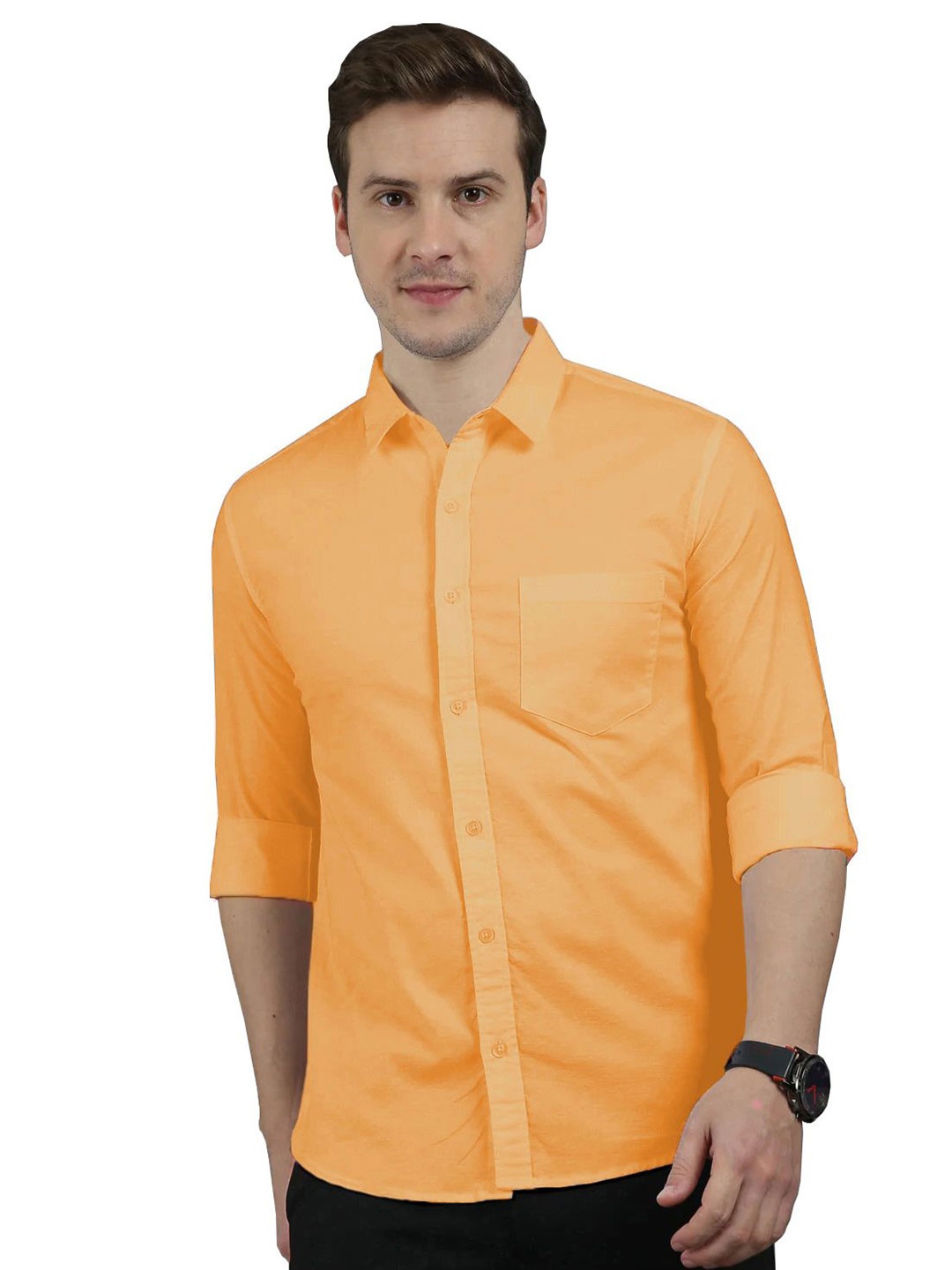 

BAESD Men Standard Slim Fit Opaque Casual Shirt, Yellow