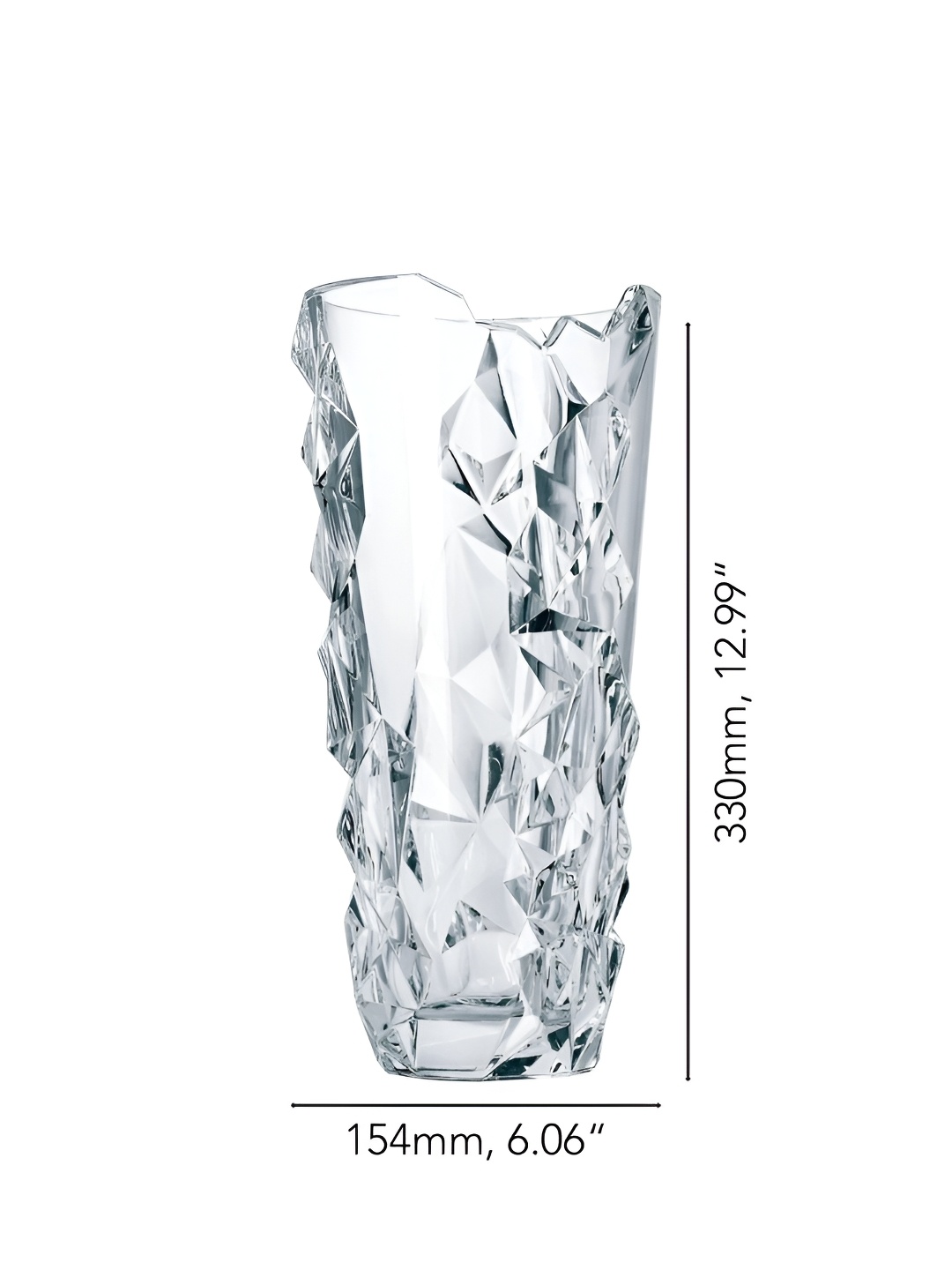 

Nachtmann Sculpture Transparent Textured Glass Flowe rVase
