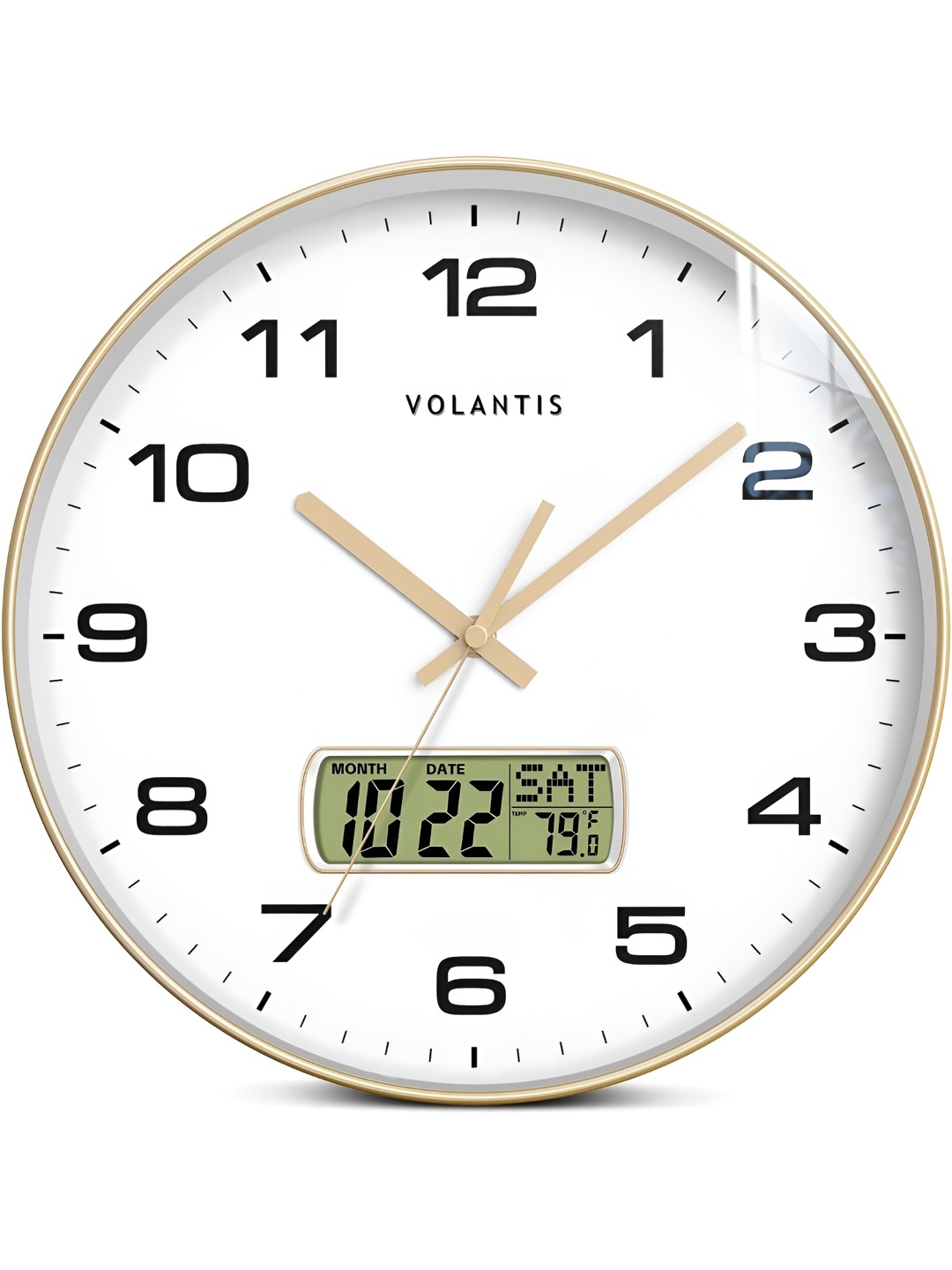 

VOLANTIS White & Beige Contemporary Round Shaped Analogue Wall Clock