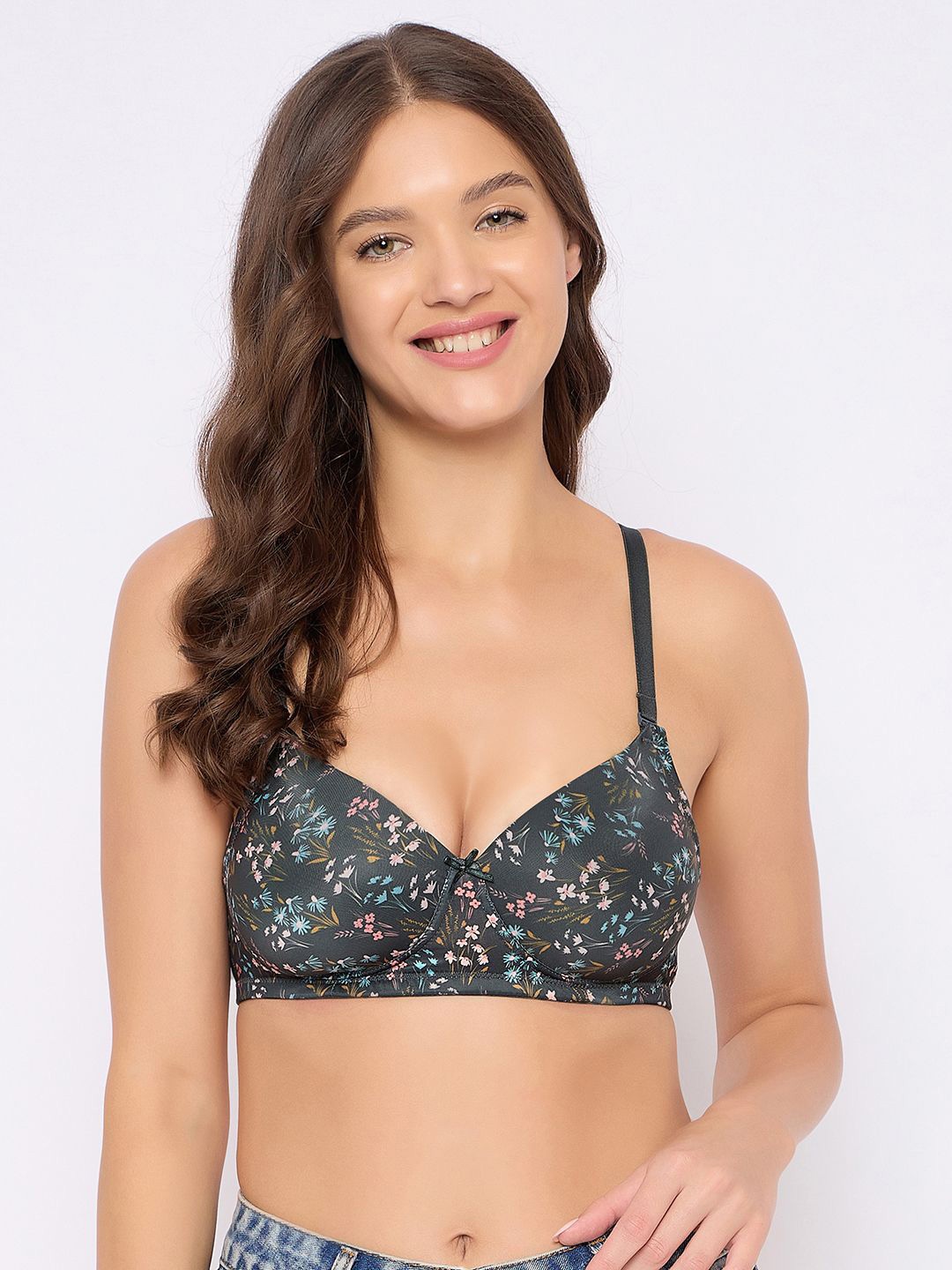 

Clovia Women Floral Full Coverage Lightly Padded Seamless T-shirt Bra, Teal