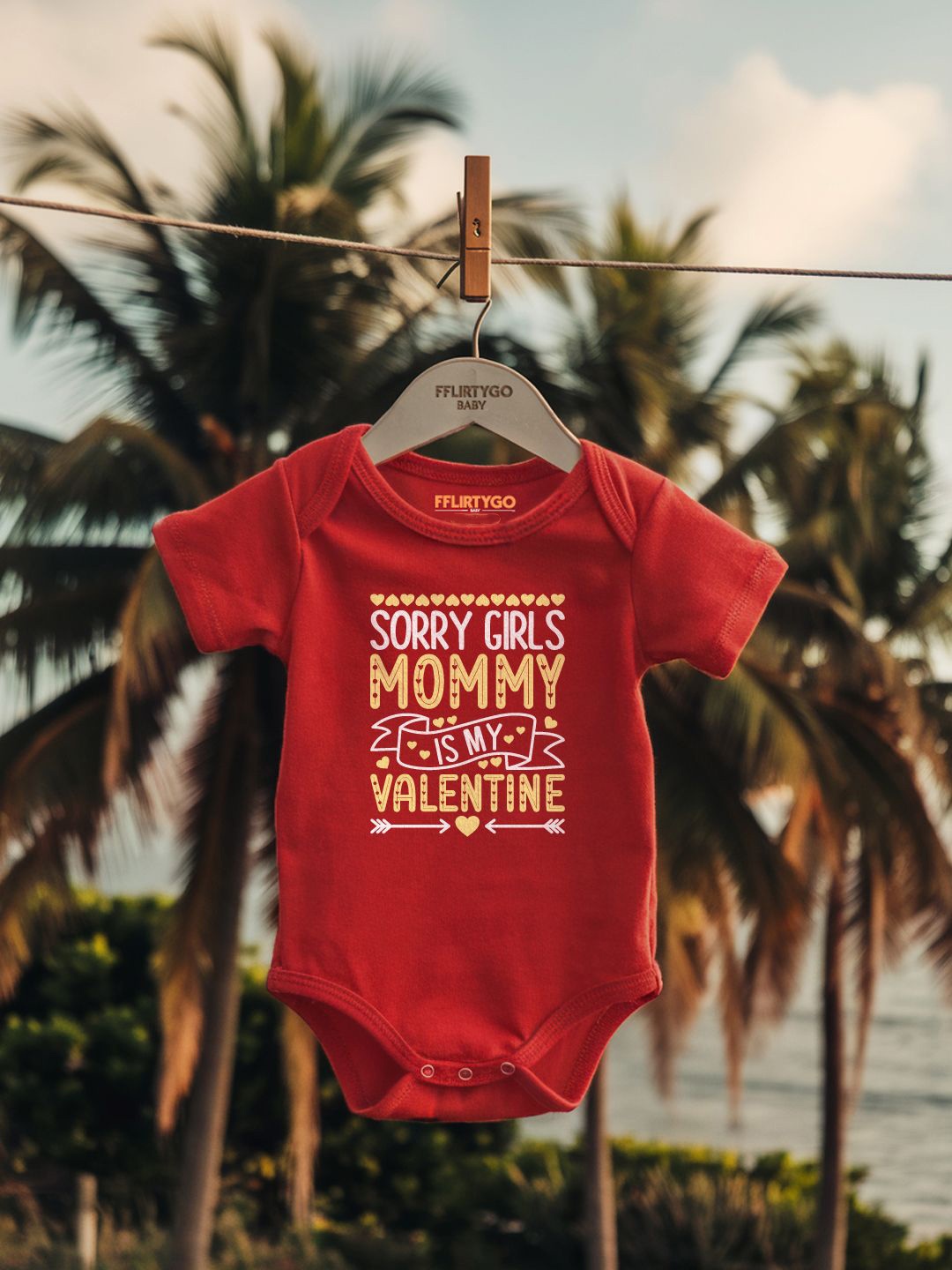 

FFLIRTYGO Infants Valentine Day Printed Cotton Bodysuit, Red