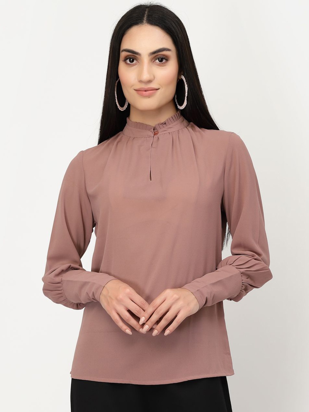 

DELIS Monochrome Georgette Top, Pink