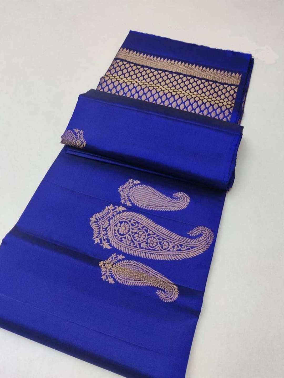 

bansari textiles Woven Design Zari Saree, Blue