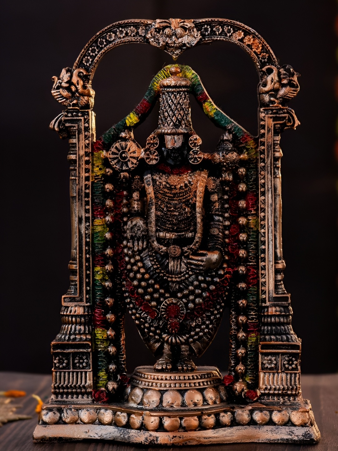 

The Advitya Bronze And Black Venkateswara Balaji Religious Idol Showpiece