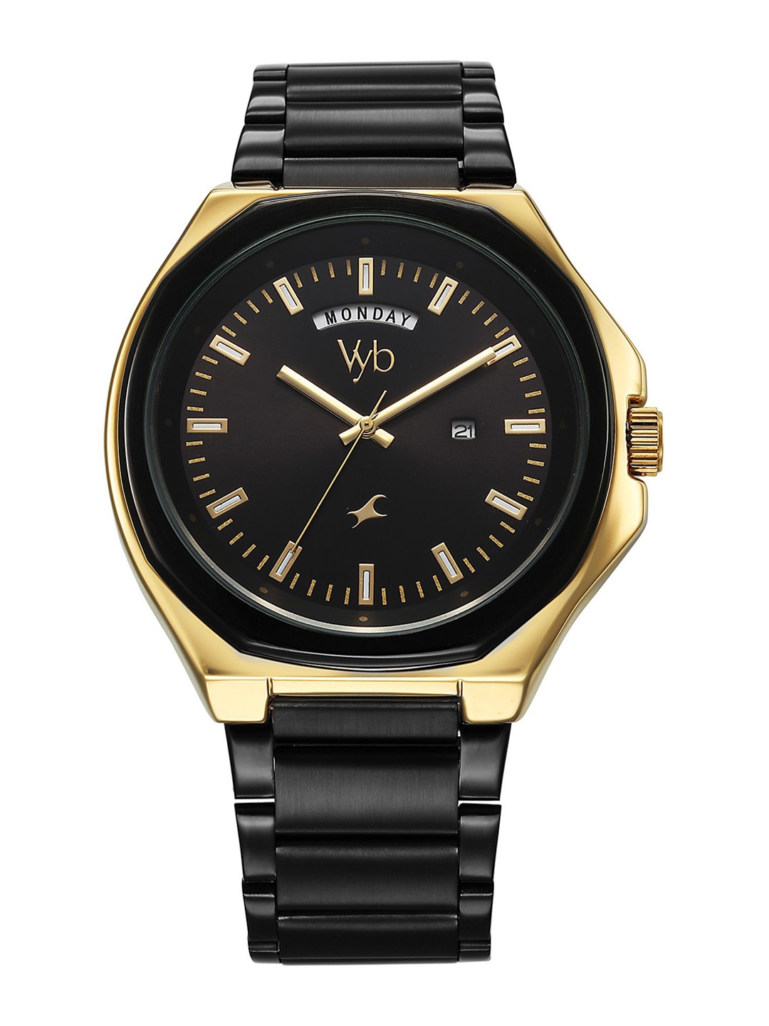 

Fastrack Men Dial & Bracelet Style Straps Analogue Watch FV30016KM02, Black