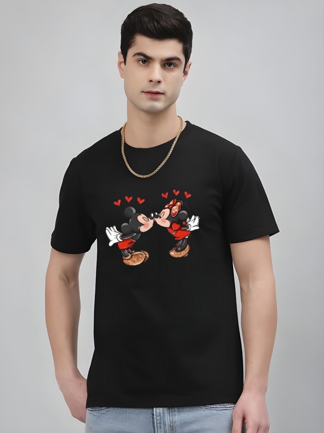 

Krimmple Men Drop-Shoulder Sleeves Pure Cotton T-shirt, Black