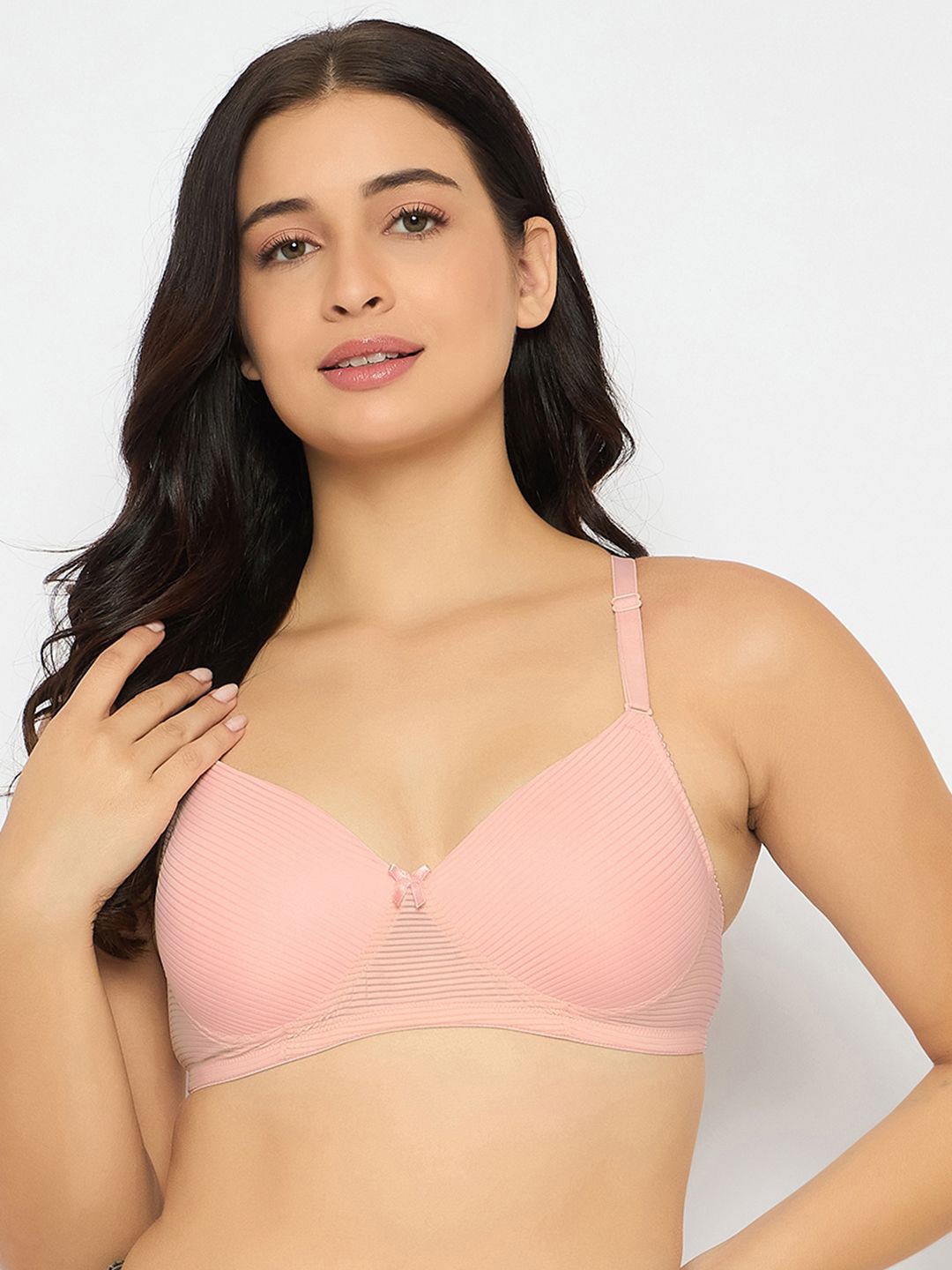 

Clovia Full Coverage Lightly Padded T-shirt Bra, Peach