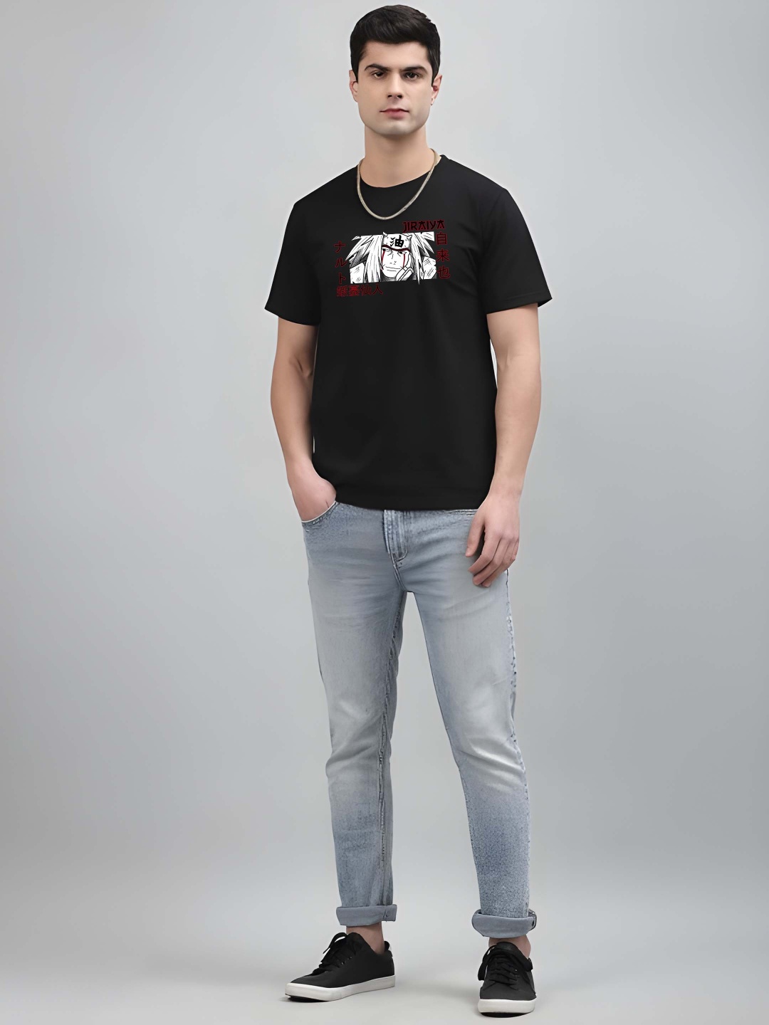 

Krimmple Men Pure Cotton T-shirt, Black