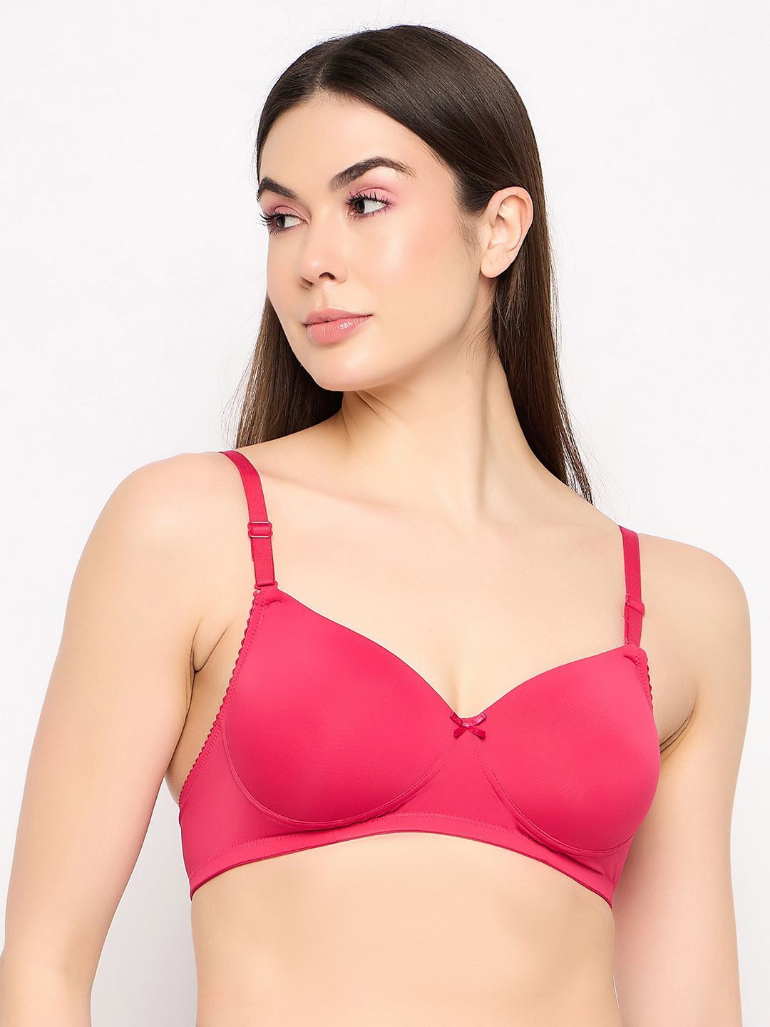 

Clovia Women All Day Comfort Full Coverage Lightly Padded Non-Wired Seamless T-shirt Bra, Pink