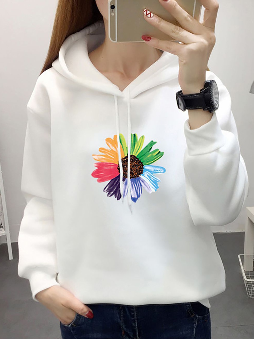 

StyleCast x Revolte Women Hooded Pullover Sweatshirt, White