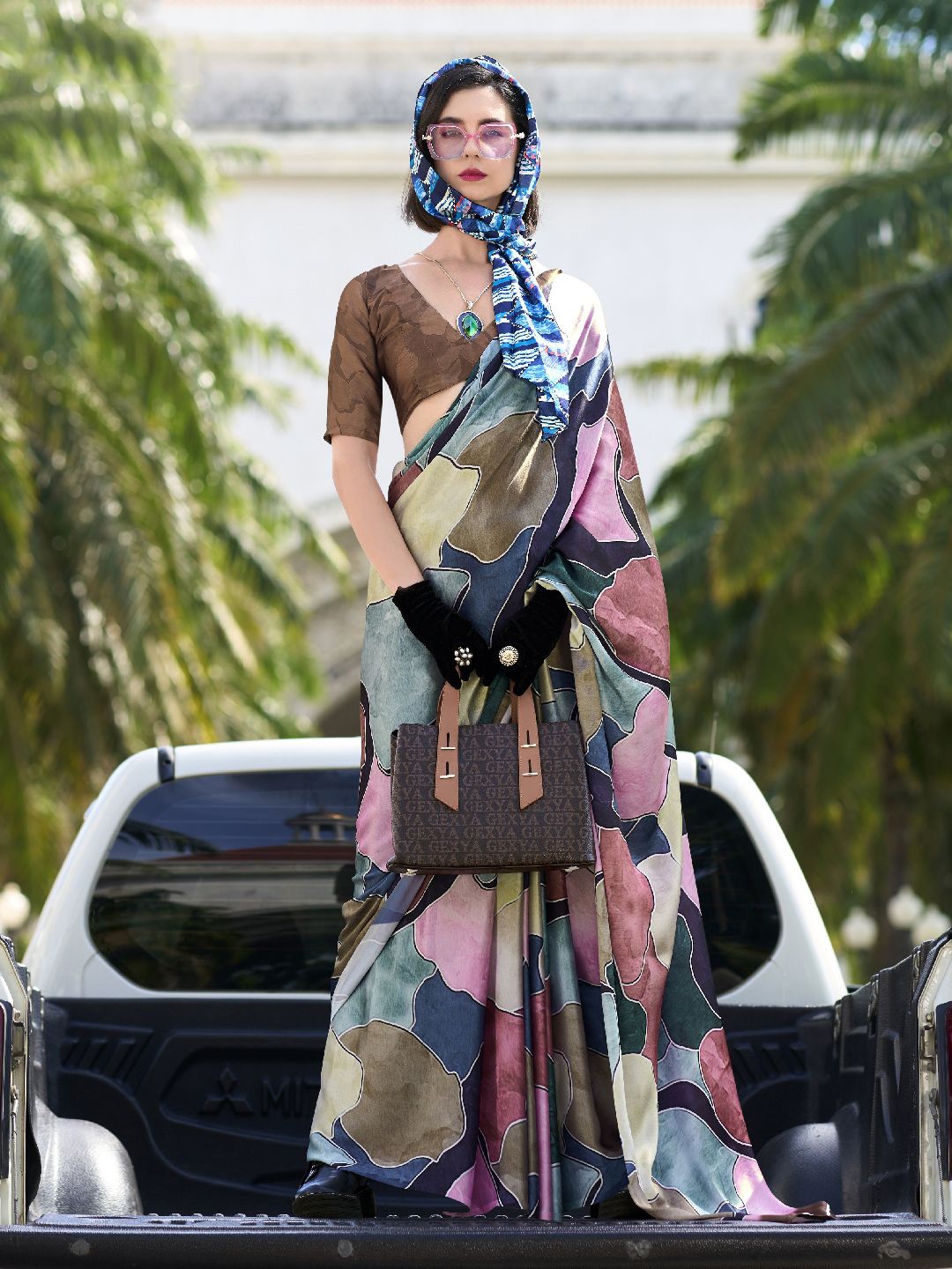 

Mitera Satin Saree, Purple