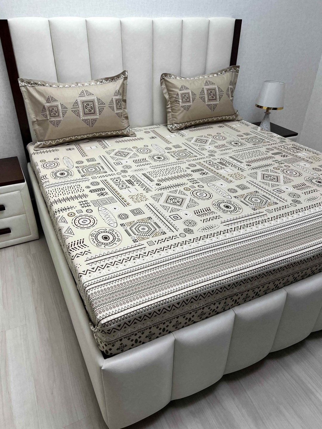 

Pure Decor Cotton King Size Double Bed Bedsheet With 2 Pillow Covers 2.74m X 2.74m, Brown