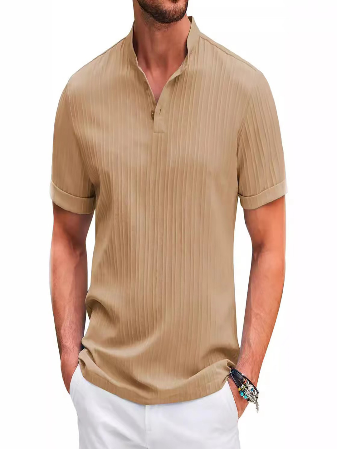

StyleCast x Revolte Men Polo Collar T-shirt, Khaki