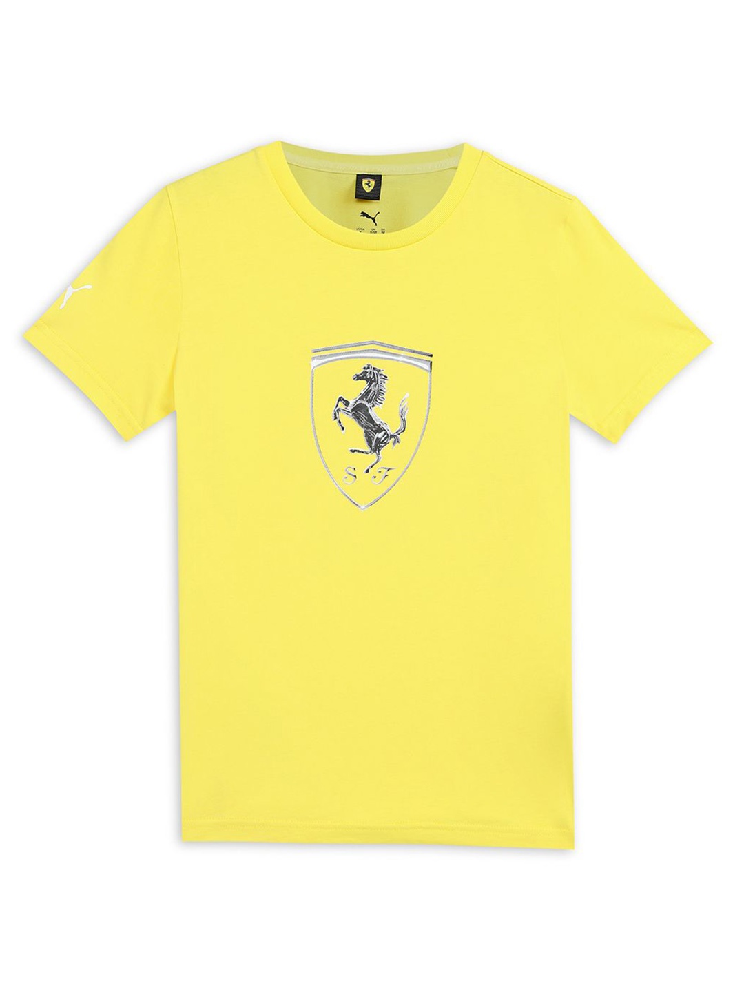 

PUMA Motorsport Kids Ferrari Race Brand Logo Printed Cotton T-shirt, Yellow