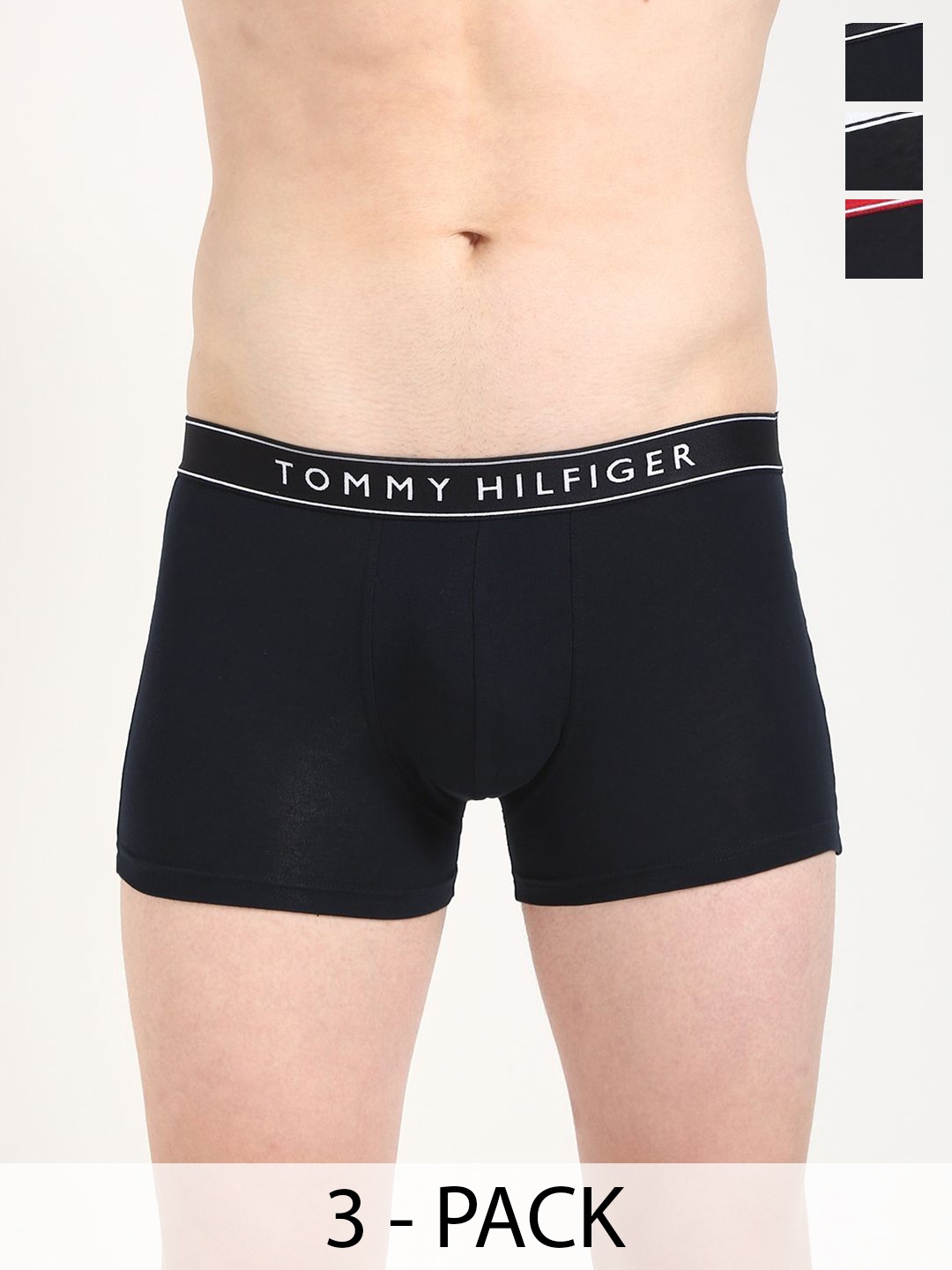 

Tommy Hilfiger Men Pack Of 3 Printed Outer Elasticated Trunk S25HMUW045, Black