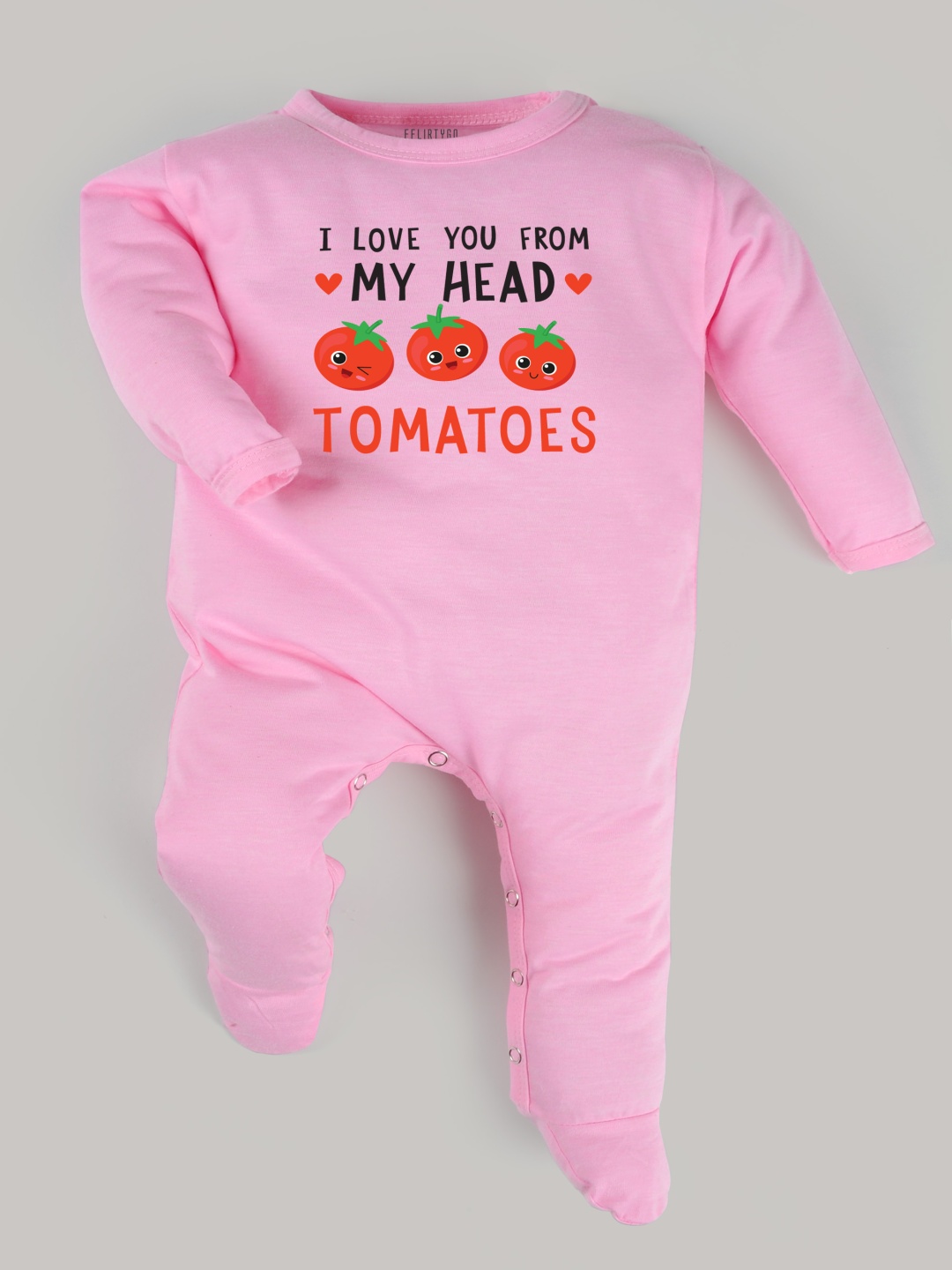

FFLIRTYGO Infants Valentine Day Printed Cotton Sleepsuit, Pink