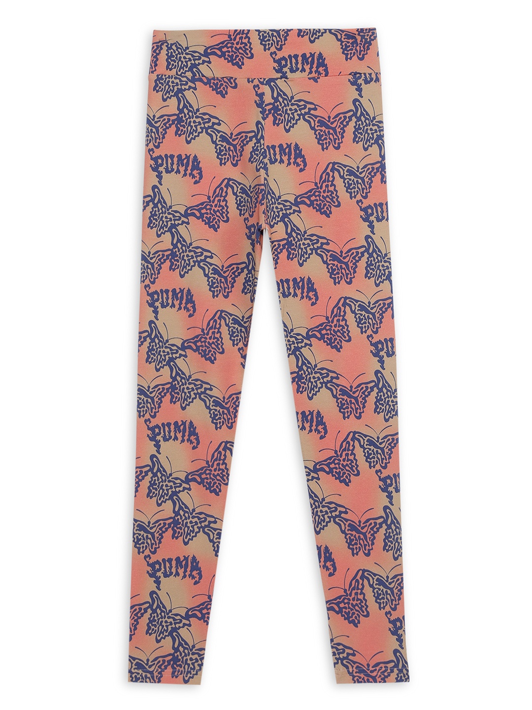 

Puma Butterfly Vibe Youth Girls Printed Cotton High Rise Leggings, Blue
