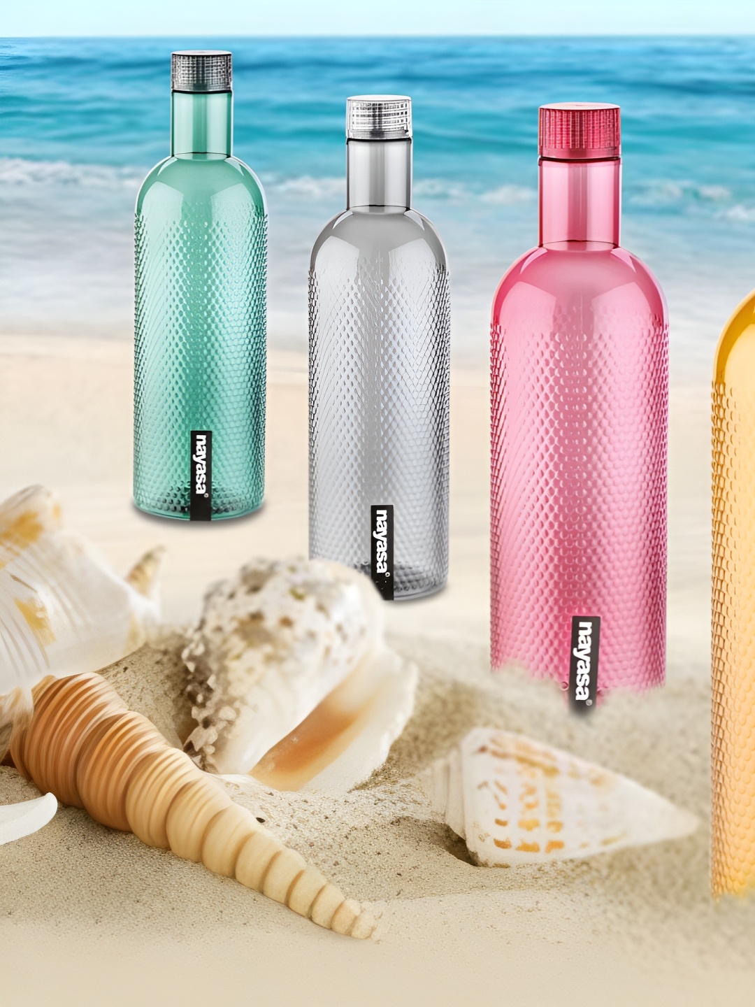 

Nayasa Green and Grey 6 Pieces Leakproof Water Bottle 500 ml Each