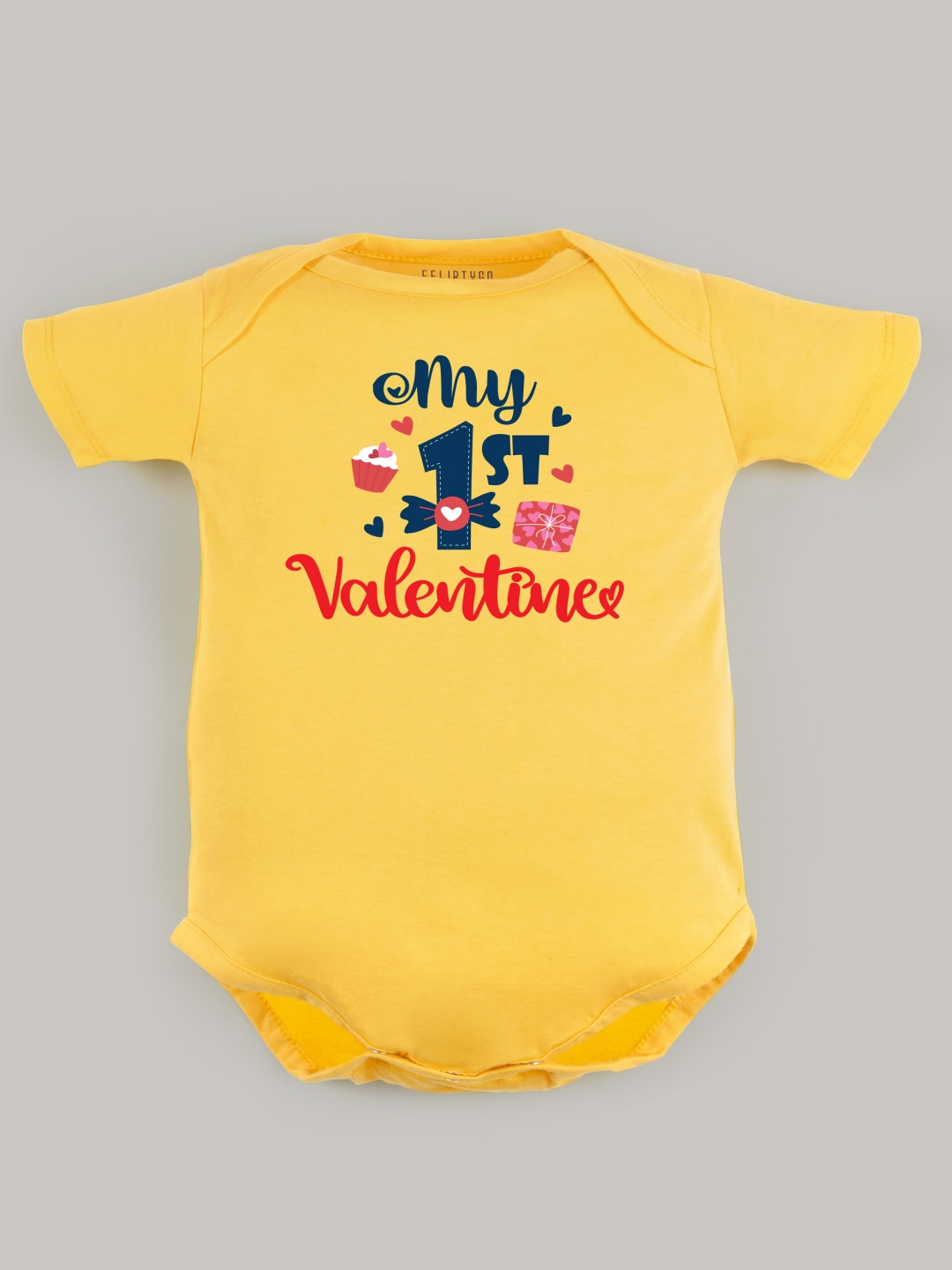 

FFLIRTYGO Infants Valentine Day Printed Cotton Bodysuit, Yellow