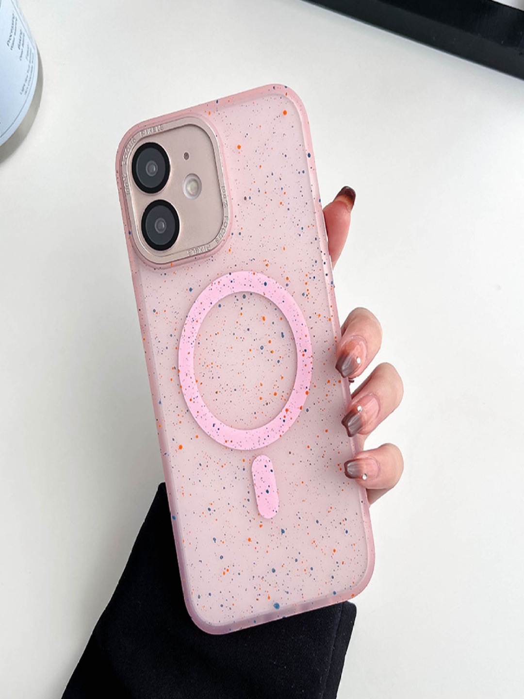 

Luxury Kase LK098 Abstract Printed iPhone 11 Anti-Splash Ink Dot Painting Back Case, Pink