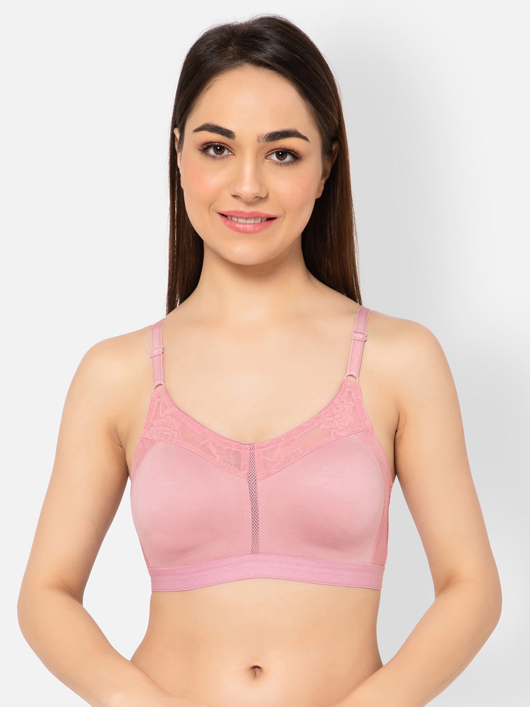 

Clovia Full Coverage Cotton T-shirt Bra, Pink
