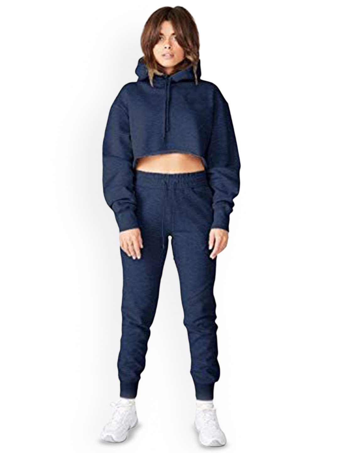 

NOTWILD Women Cotton Hooded Tracksuit, Navy blue