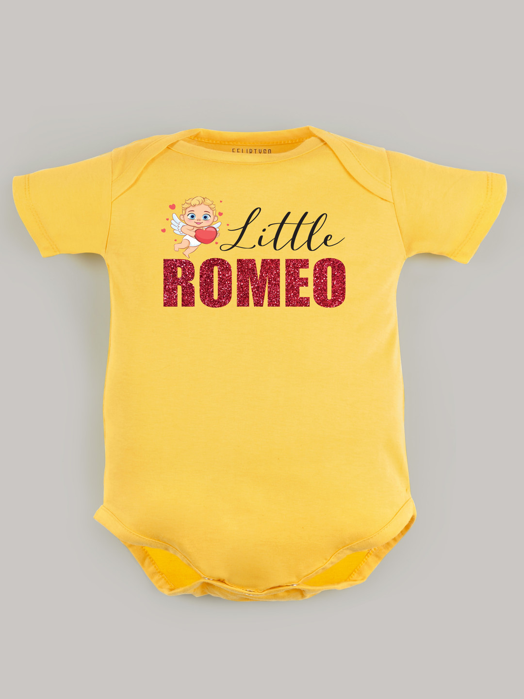 

FFLIRTYGO Infants Valentine Day Printed Cotton Bodysuit, Yellow