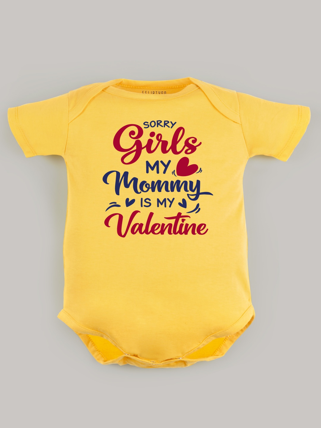 

FFLIRTYGO Infants Valentine day Printed Cotton Bodysuit, Yellow