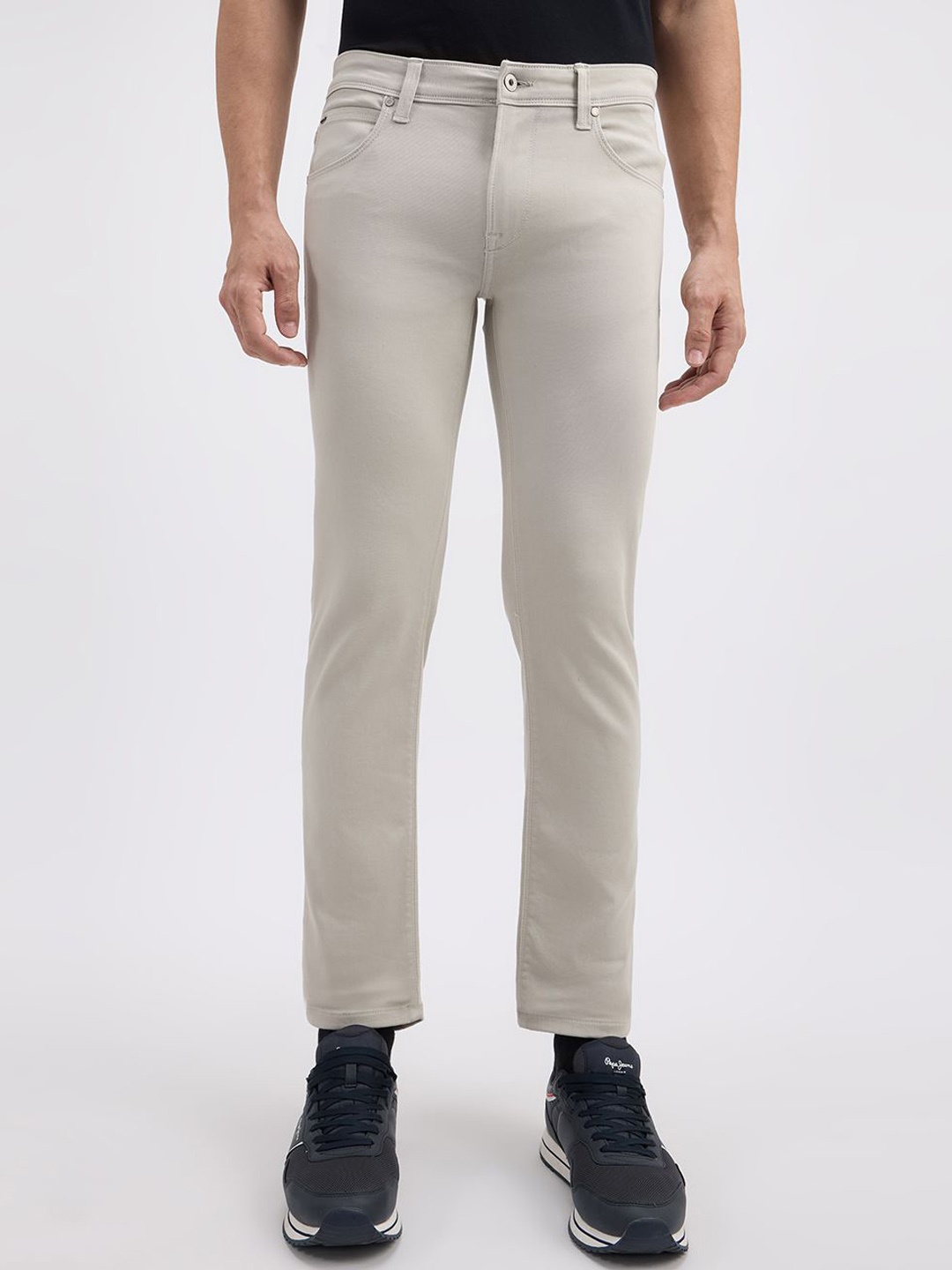 

Pepe Jeans Men Vapour Slim Fit Mid-Rise Stretchable Jeans, Grey
