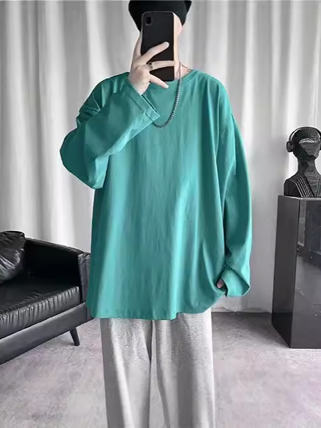 

StyleCast x Revolte Men Boxy T-shirt, Green