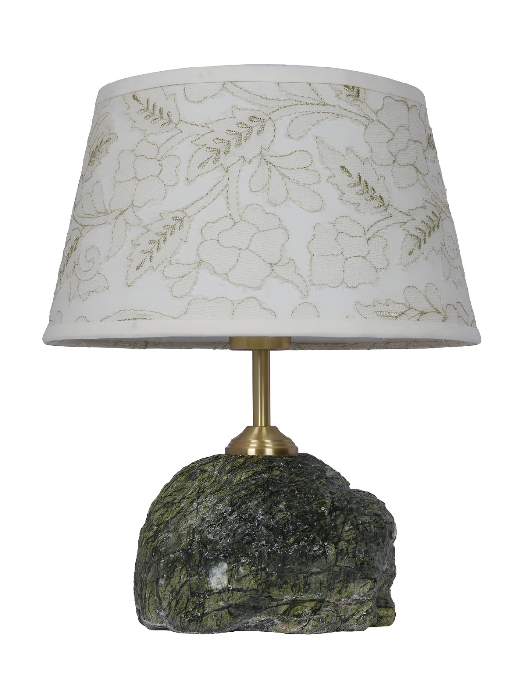 

Fos Lighting Green Embroidered Metal Frustum Shaped Table Lamp