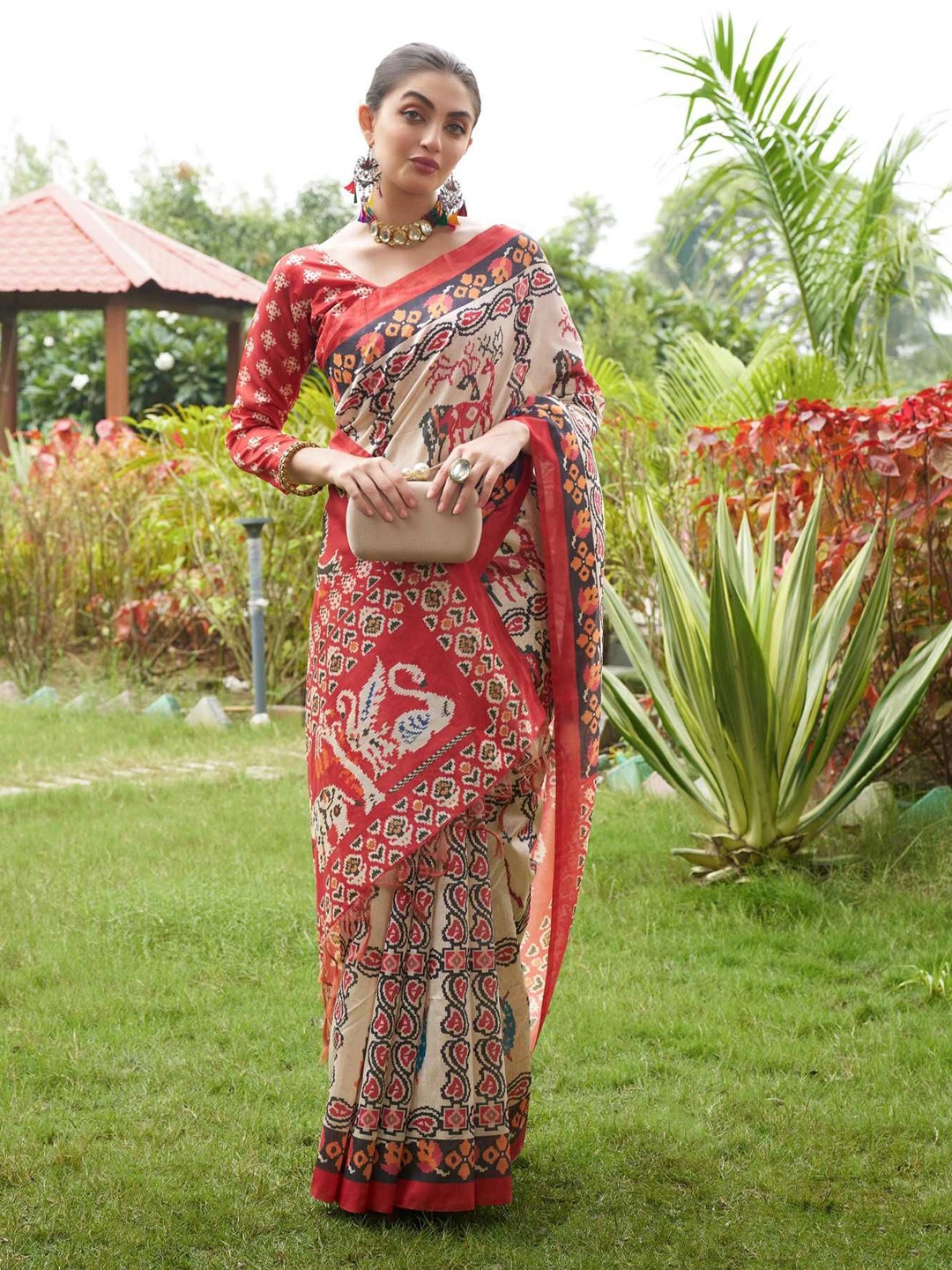 

Kandora Pure Silk Tussar Saree, Beige