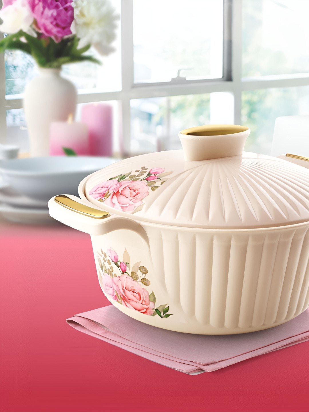 

Nayasa Cream Inner Stainless Steel Insulated Casserole 1 L