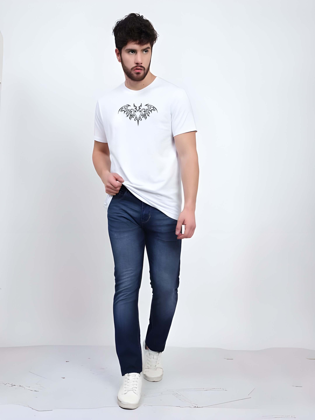 

BOWLIFESTYLE Men Pure Cotton T-shirt, White
