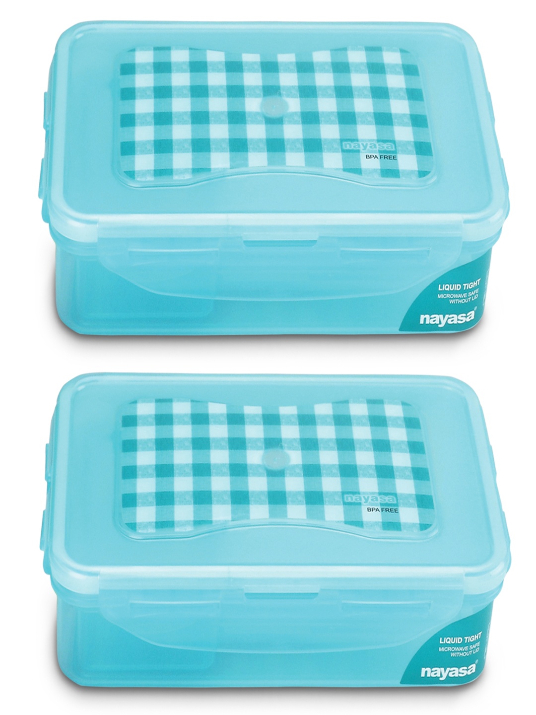 

Nayasa Super Lock Deluxe Pack of 2 Blue Airtight Leakproof Lunch Box 550 ML