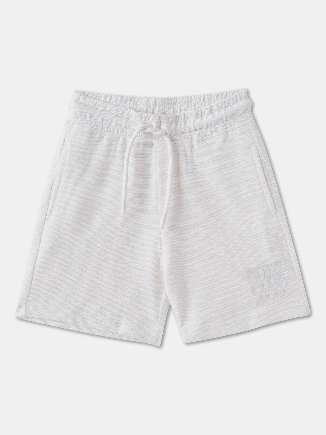 

R&B Boys Regular Fit Cotton Shorts, White