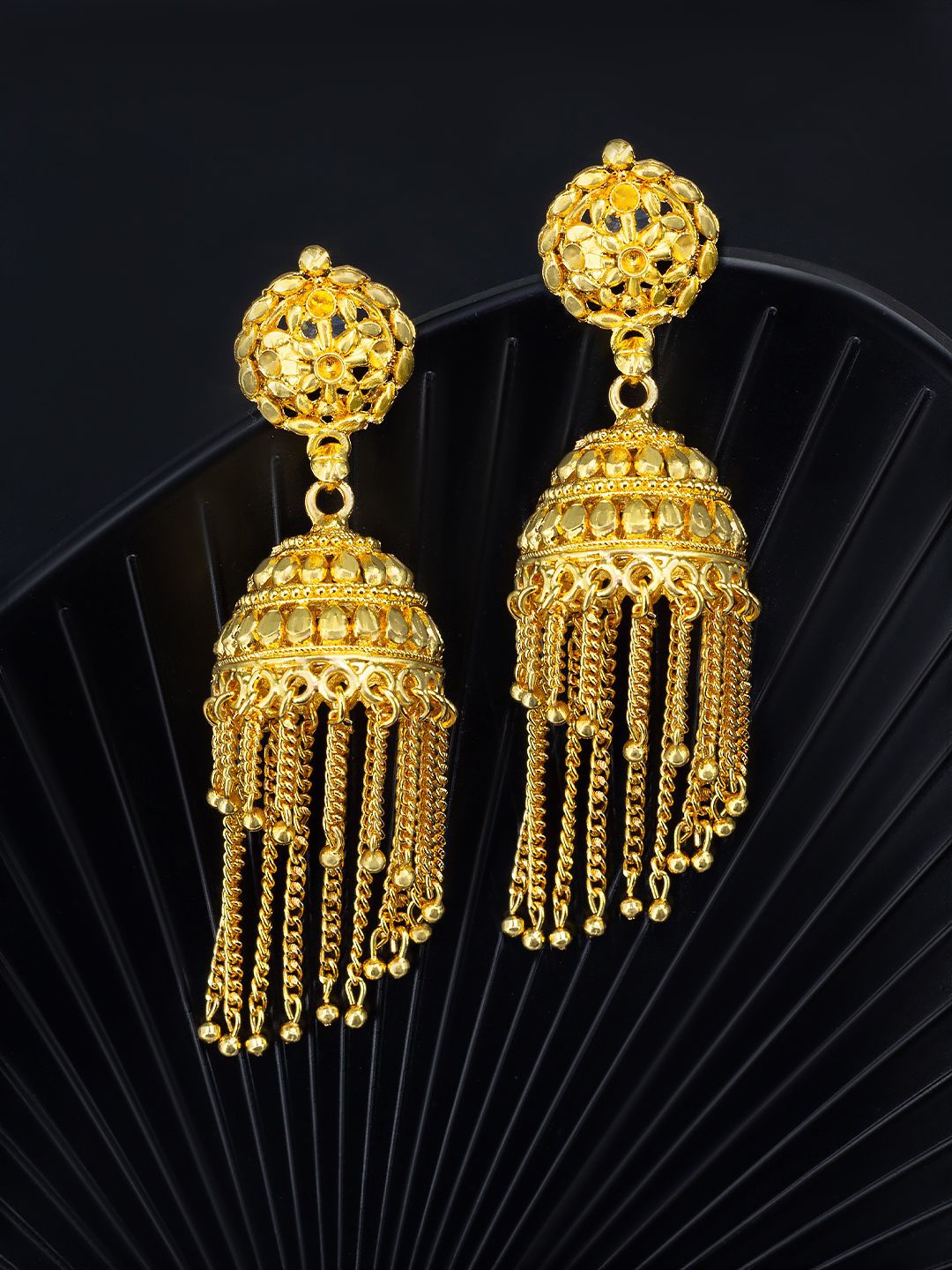 

PRIVIU Gold-Plated Dome Shaped Jhumkas