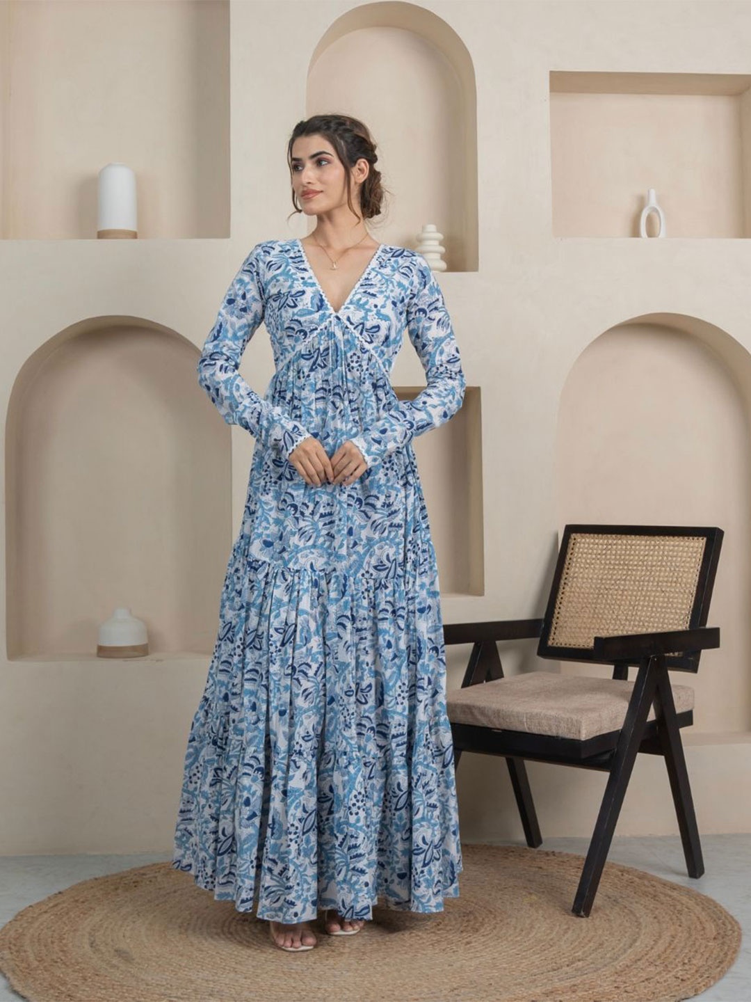 

KAJODI Women Floral Printed Dress, Blue