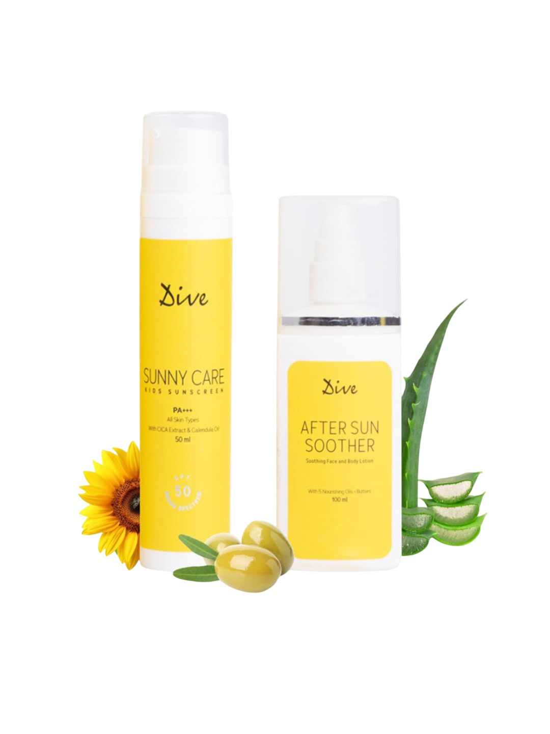 

Dive Set Of 2 Sunny Care Kids Sunscreen -50 ml With After Sun Soother -100 ml, White