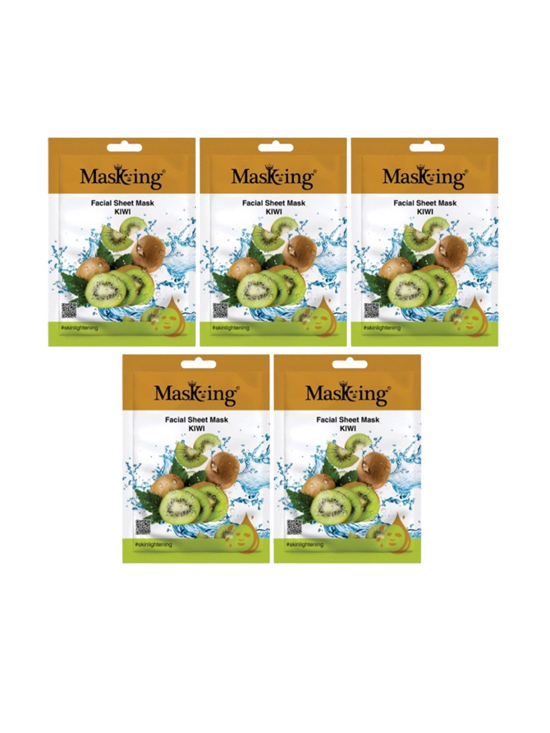 

MasKing Set Of 5 Kiwi Beauty Facial Sheet Mask, White