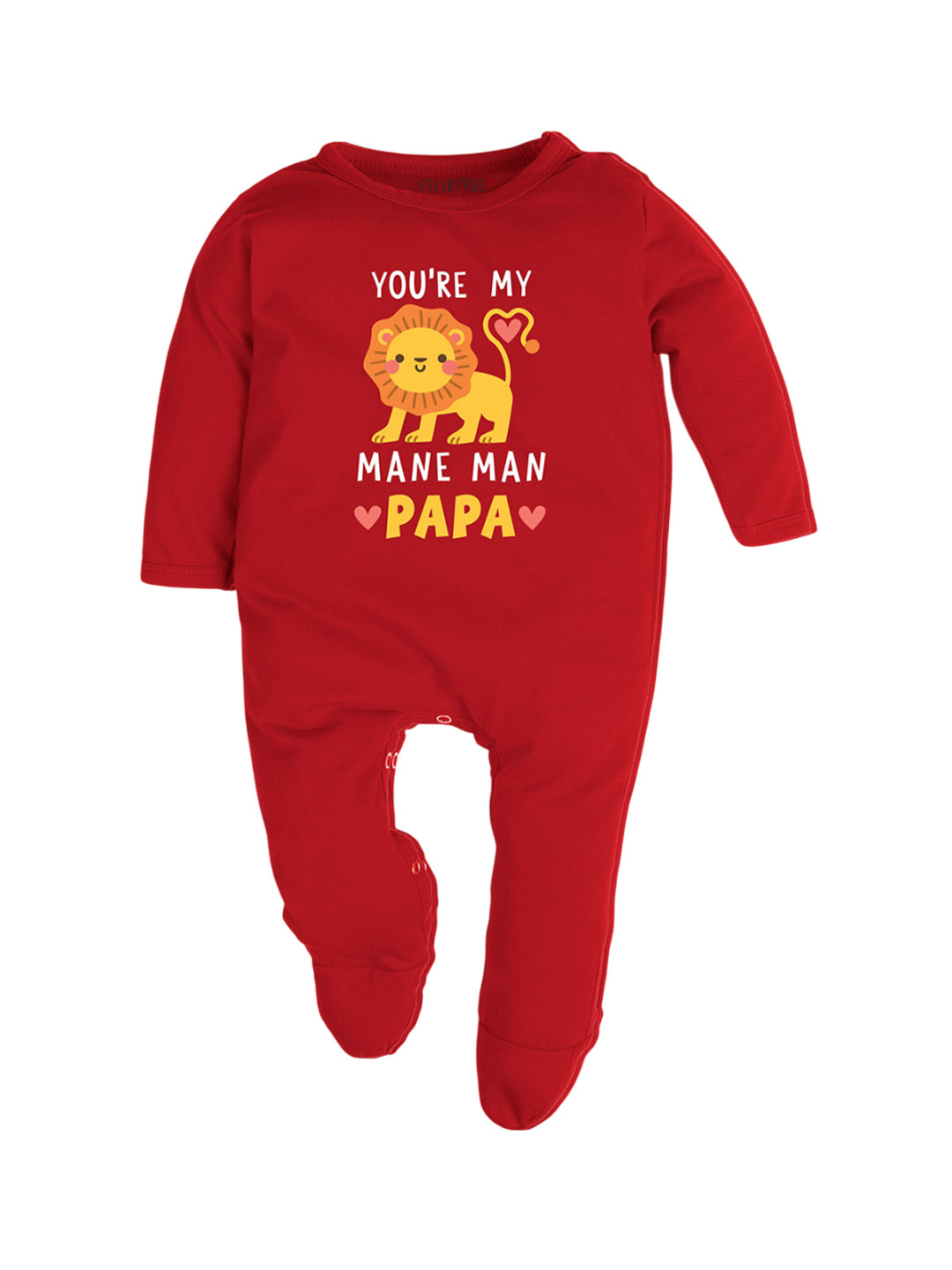 

FFLIRTYGO Infants Valentine Day Printed Cotton Sleepsuit, Red