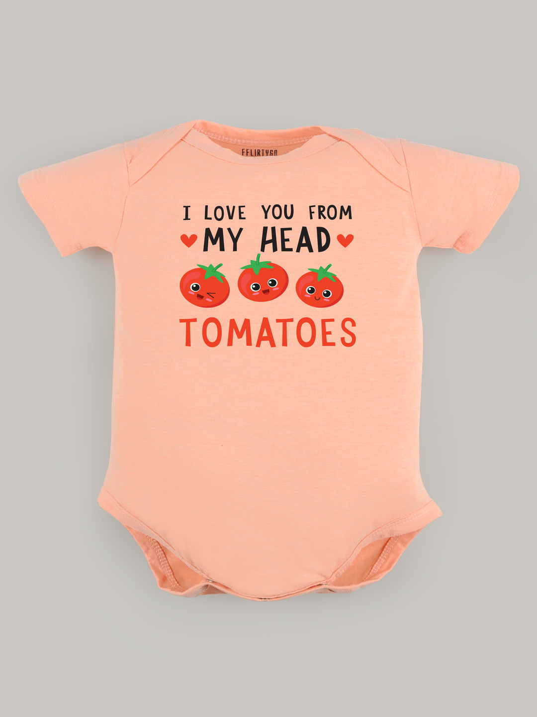 

FFLIRTYGO Infants Valentine Day Printed Cotton Bodysuit, Peach