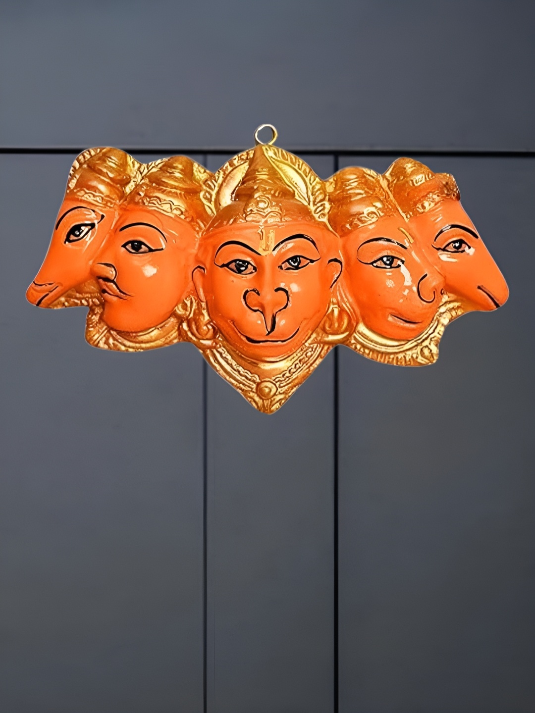 

The Advitya Orange Panchmukhi Hanuman Religious idol Wall Decor