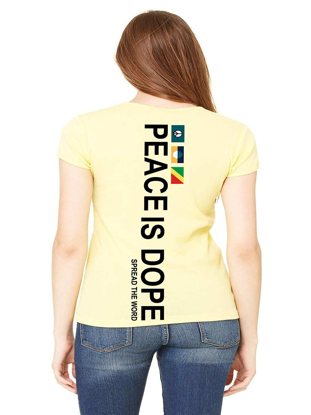 

VLAM Women Typography Printed Applique T-shirt, Yellow