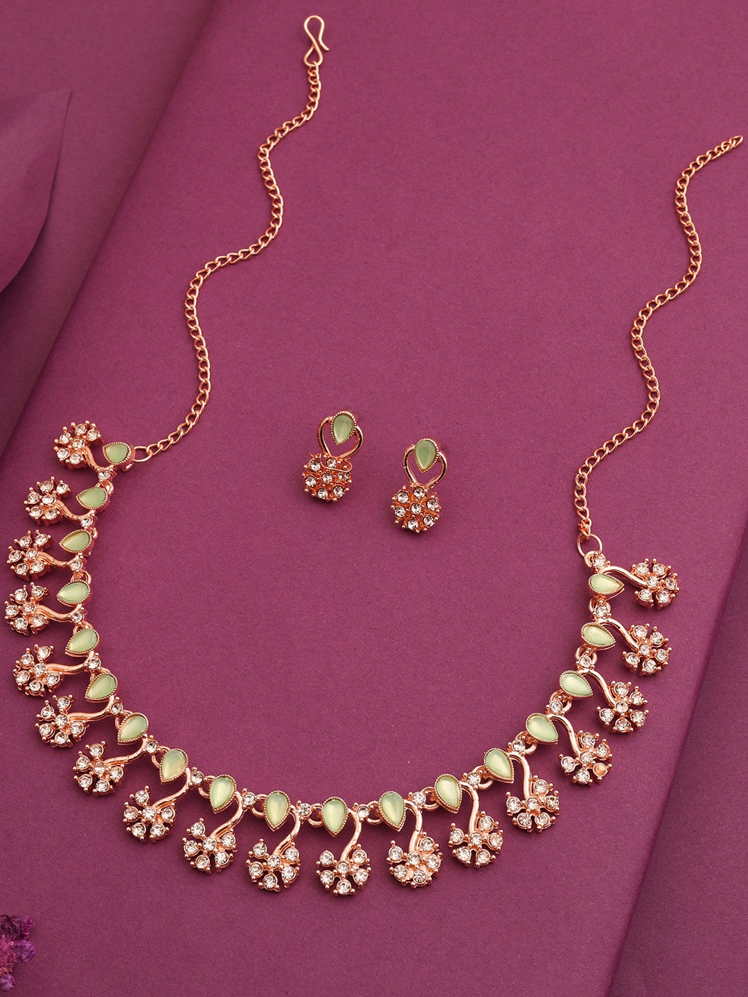 

Lyriss Gold-Plated American Diamond-Studded Jewellery Set