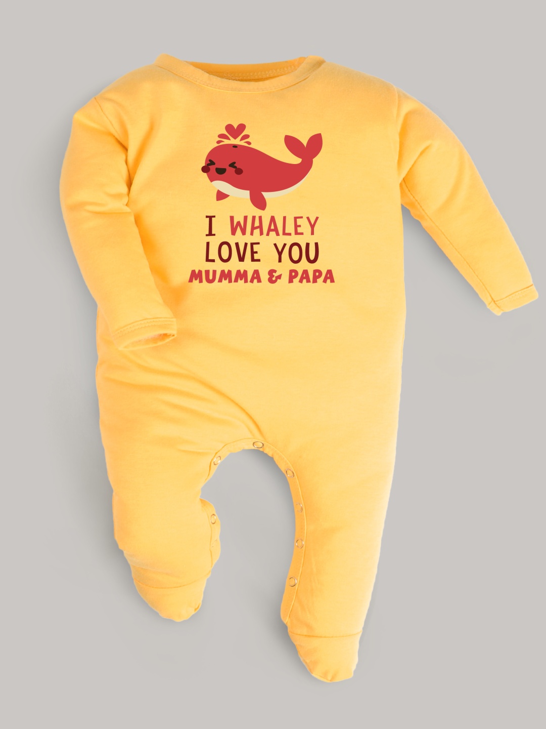 

FFLIRTYGO Infants Valentine Day Printed Cotton Sleepsuit, Yellow