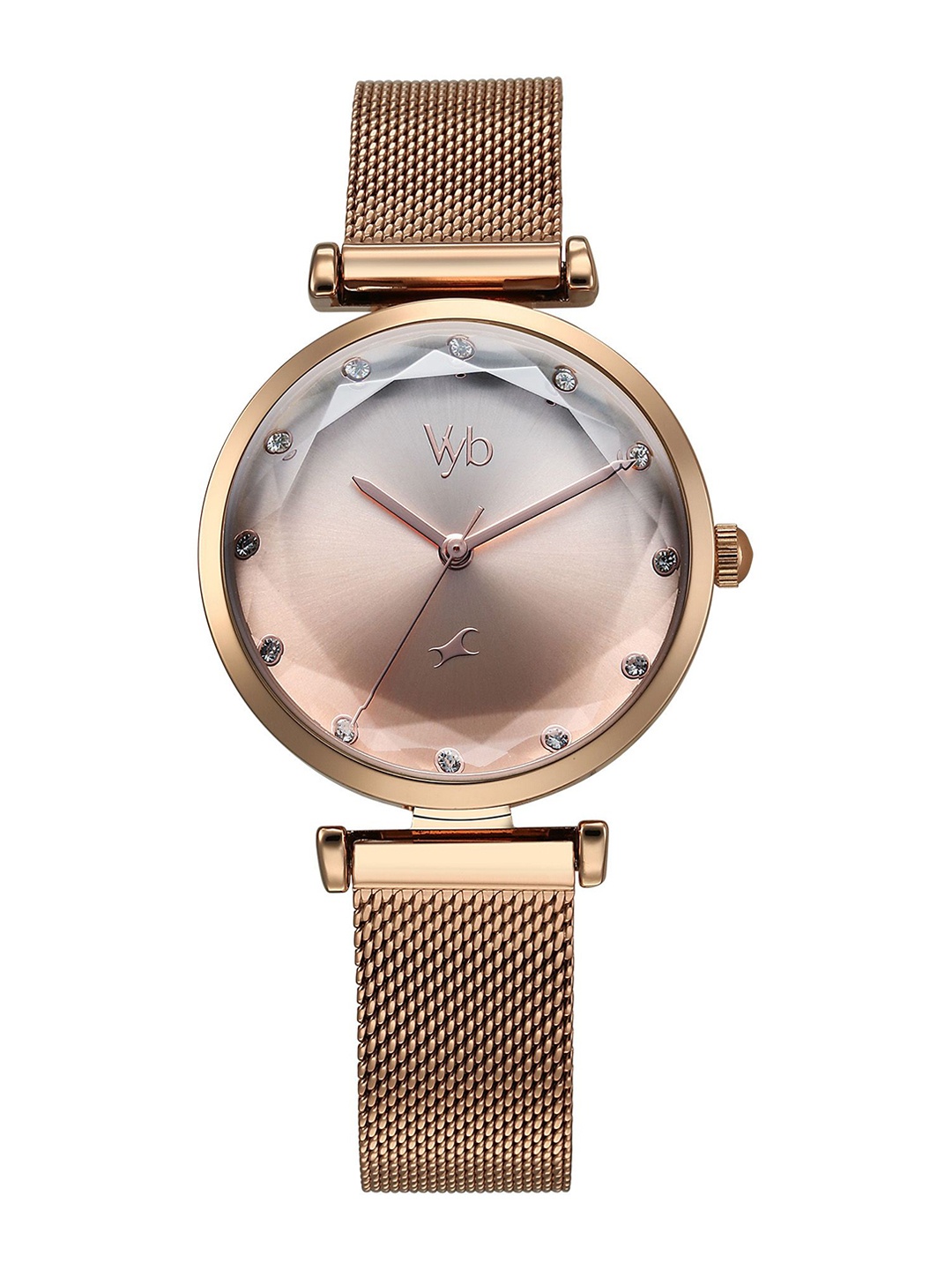 

Fastrack Vyb Aura Women Quartz Analogue Watch FV60070WM02, Rose gold