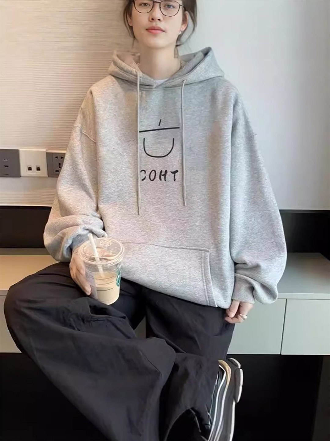 

StyleCast x Revolte Men Hooded Sweatshirt, Grey